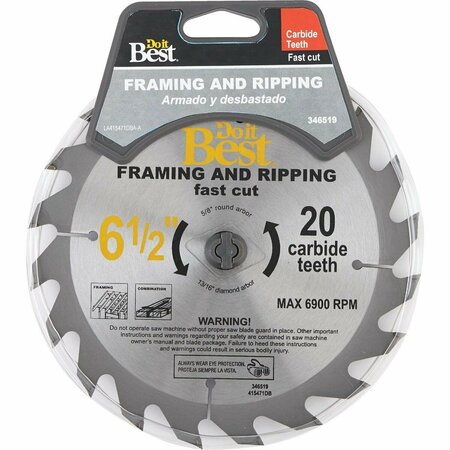 ALL-SOURCE 6-1/2 In. 20-Tooth Framing & Ripping Circular Saw Blade 415471DB